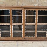 Antique Art Deco glass-fronted sideboard in Burmese teak