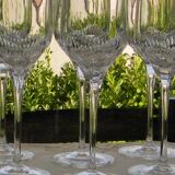 Set of 6 ARQUES crystal champagne flutes. BAVELLA model.
