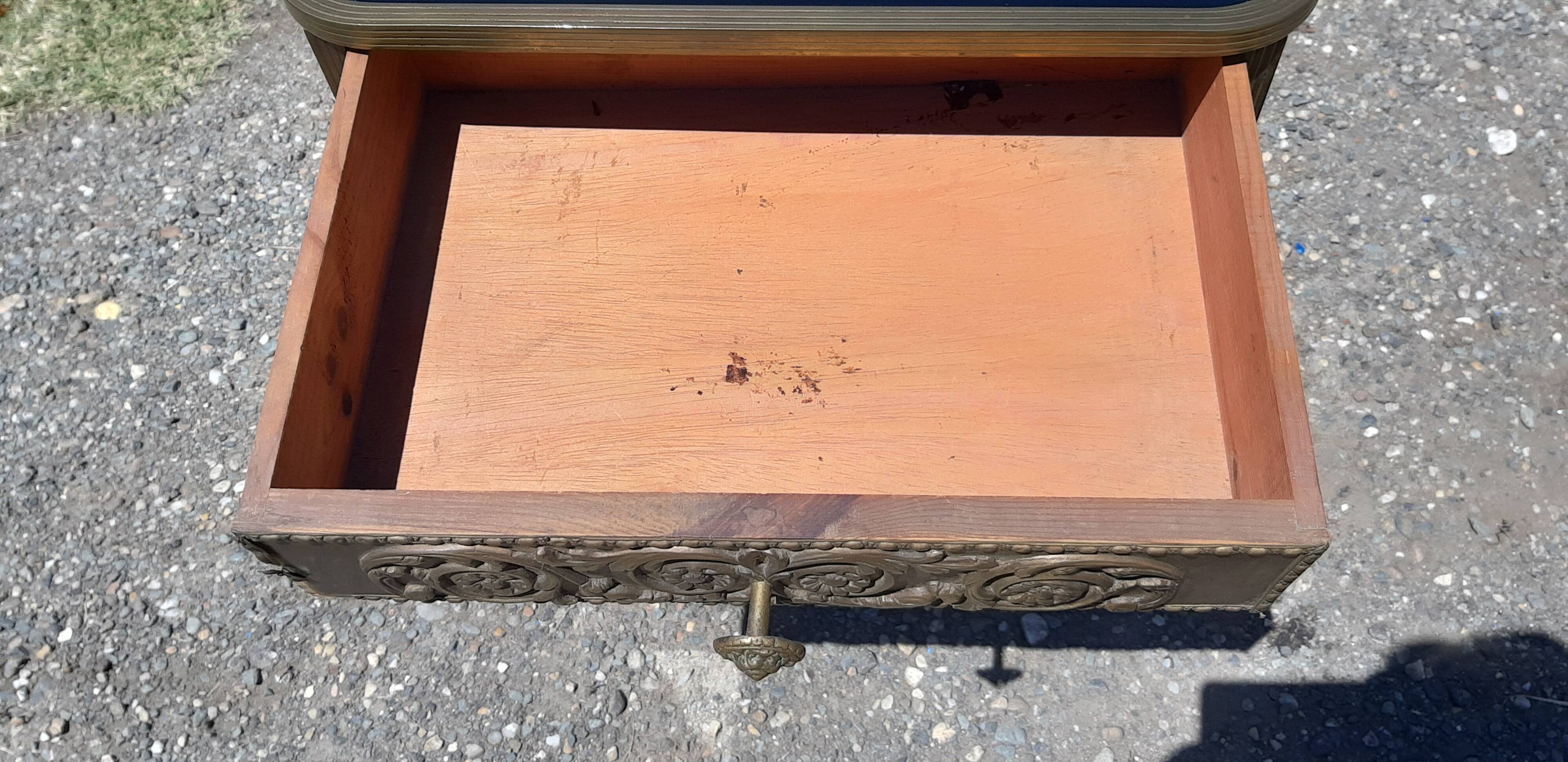 Golden metal empire style bedside