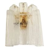 Mid-Century Modern Style "Squared" Murano Glass Gold Wall Sconce