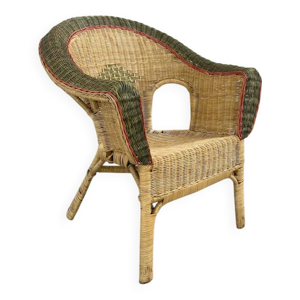 fauteuil années 70-80 - osier