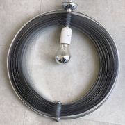 Space Age chrome aluminium moon hanging lamp,  slat lamp