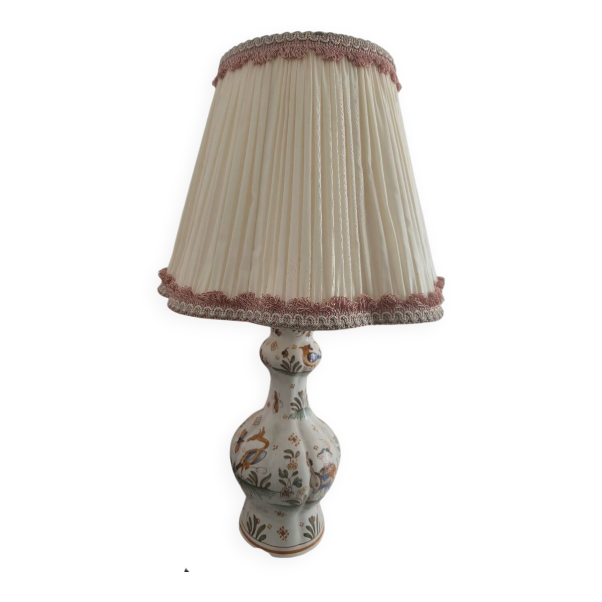 Hand-painted lamp by Geo Martel.