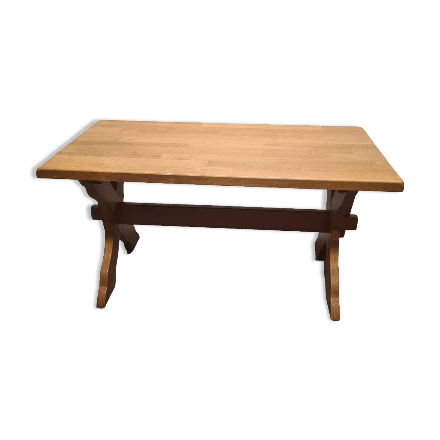 Dutch monastery table in virgin oak from Oisterwijk, 1980s