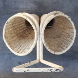 White metal double umbrella holder, Mathieu Mategot - 50s