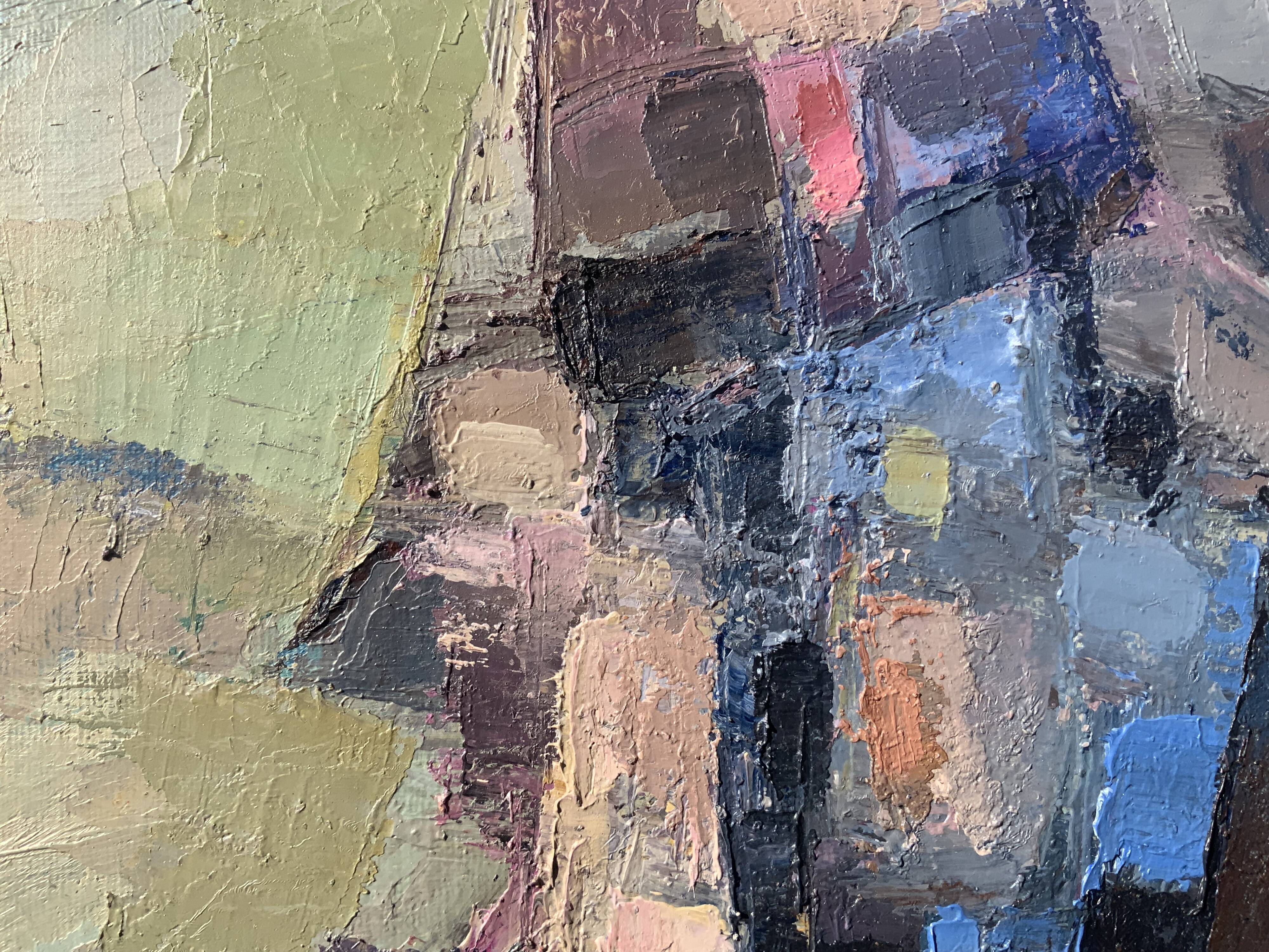 Vintage Modernist Swedish School Abstract Oil Painting