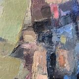 Vintage Modernist Swedish School Abstract Oil Painting