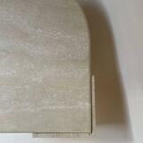 Travertine eye-shaped coffee table