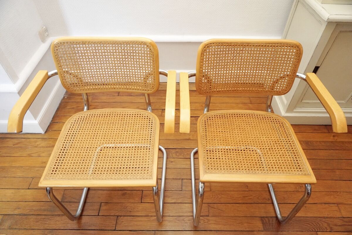 Pair of Cesca B64 armchairs by Marcel Breuer