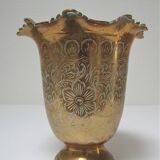 Vase pique fleurs laiton massif vintage