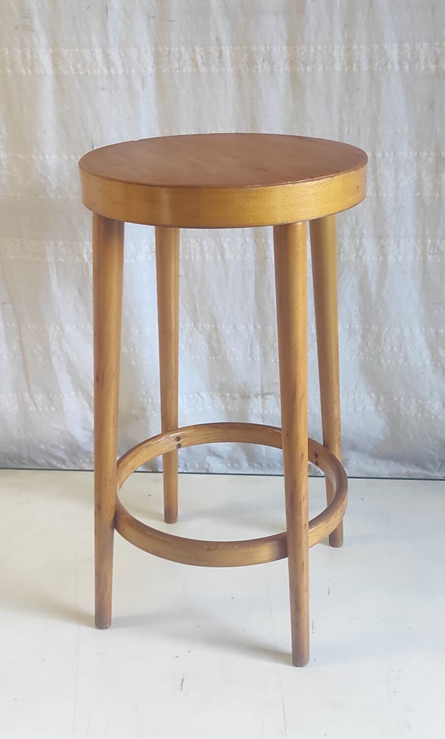 Tabouret de bar Baumann en bois massif années 50 60