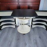 Brutalist bar in ebonized oak, Belgium, 1970