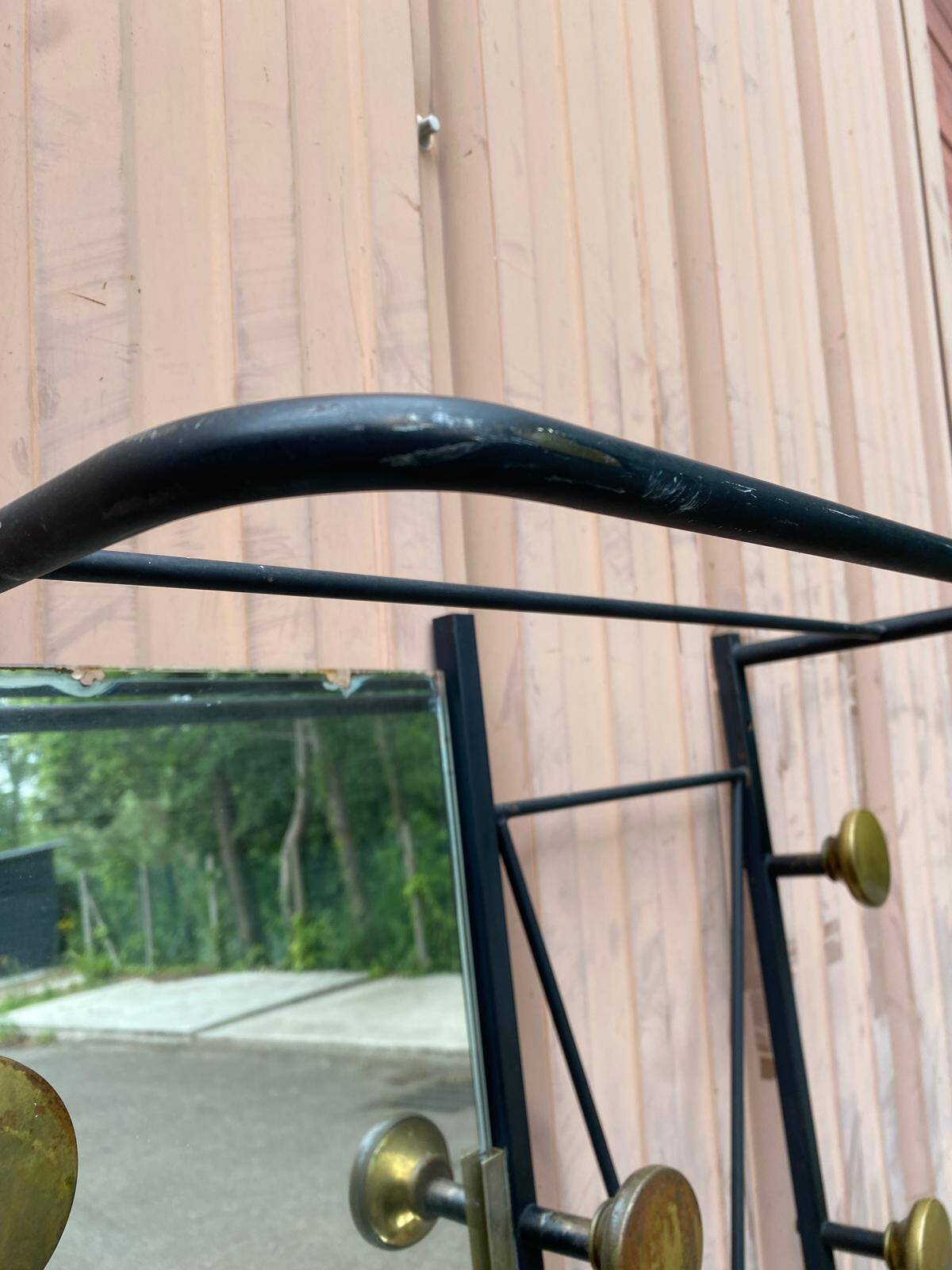 Mid-Century Modern wall coat rack from the 1950s.