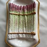 Plat à asperges en  barbotine