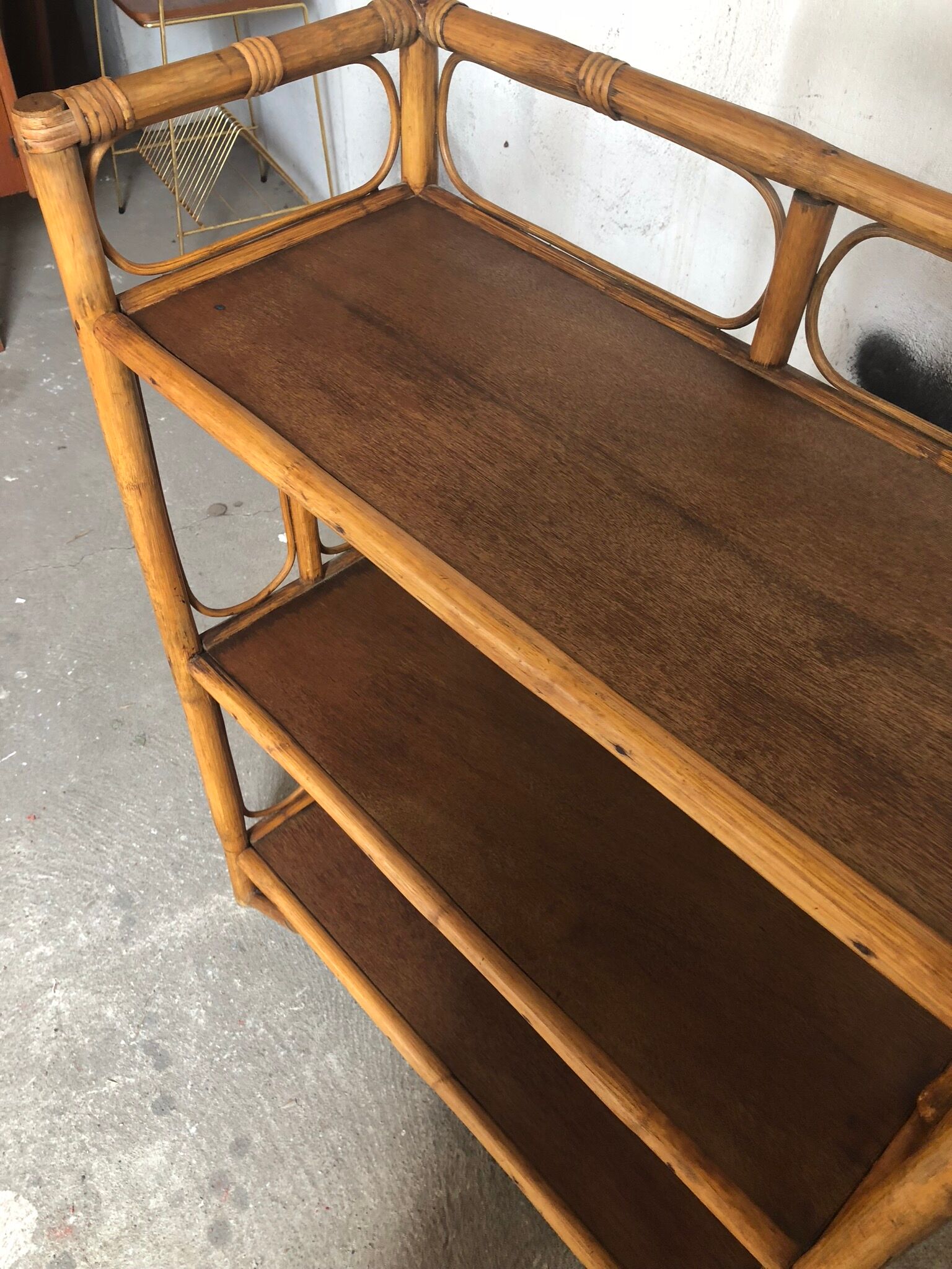 Vintage rattan shelf