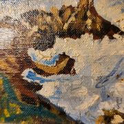 Tableau ancien marine sur isorel, cadre bois