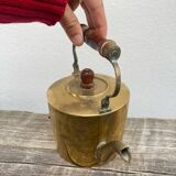 Teapot in gilded brass and wood