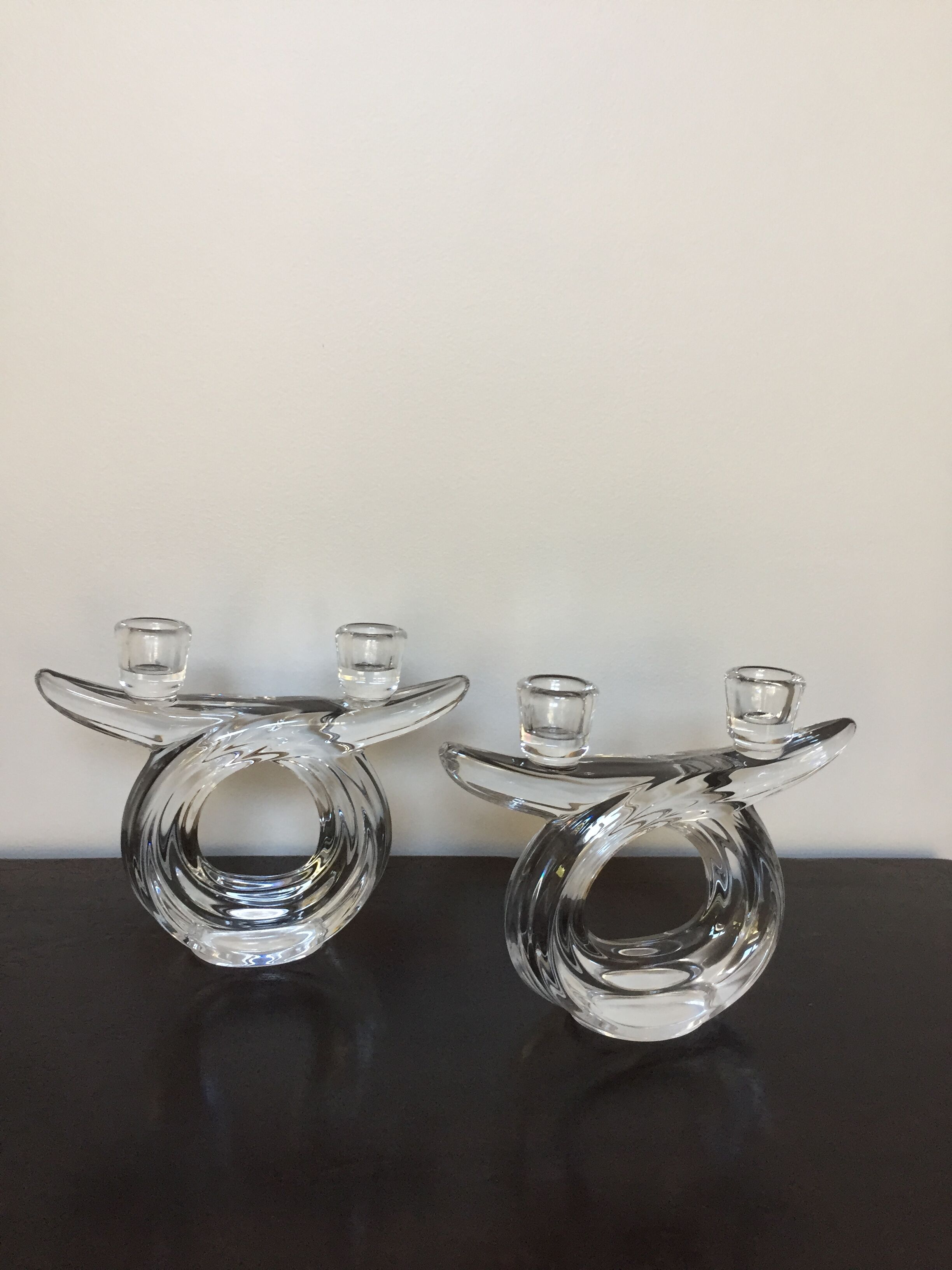 Pair of Art Deco Cristallerie de Vannes candlesticks