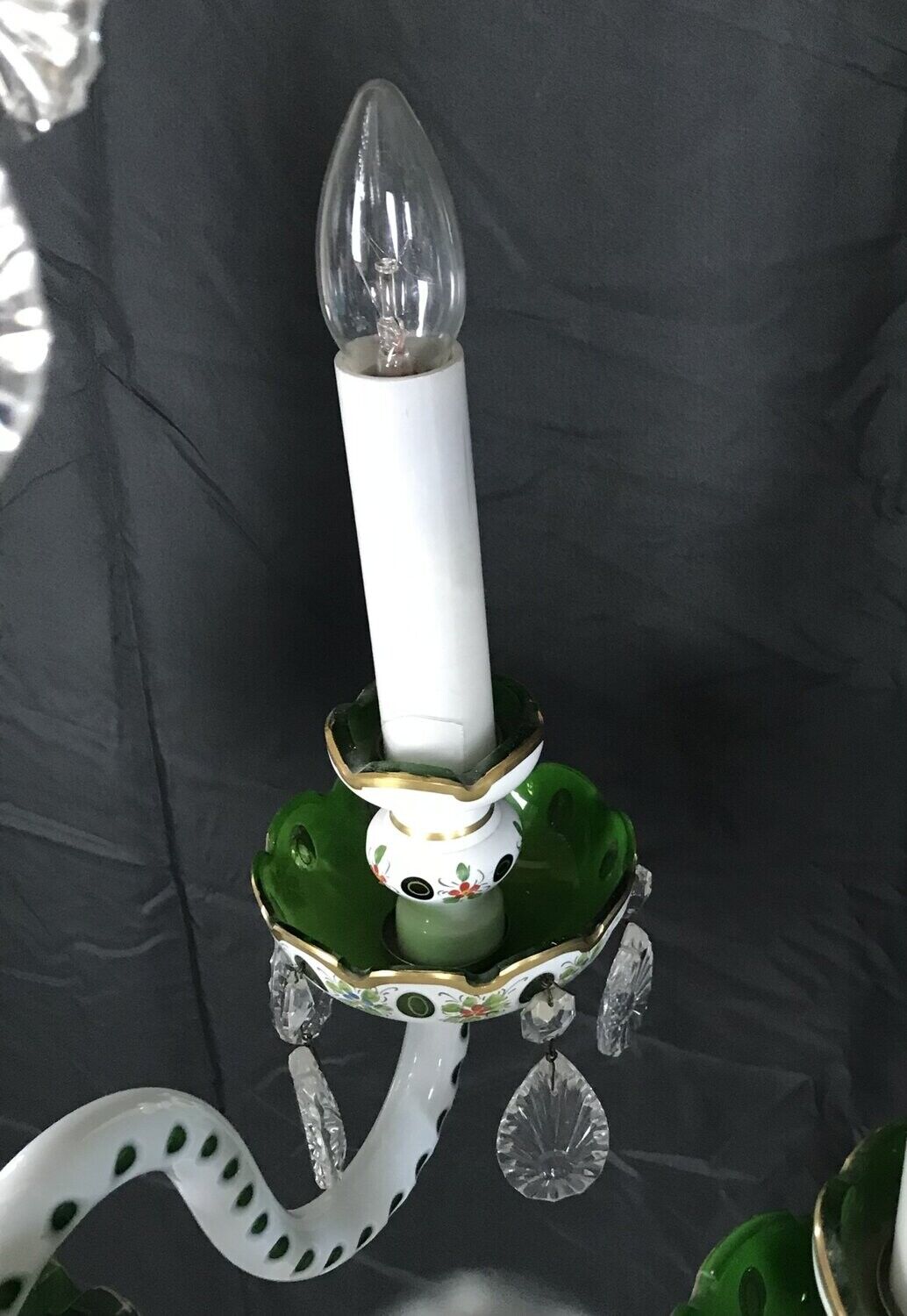 White overlay glass chandelier