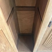 Large asymmetrical Art Deco wardrobe with three doors in oak (renovated)