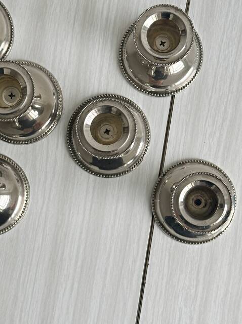 Antique metal candlesticks