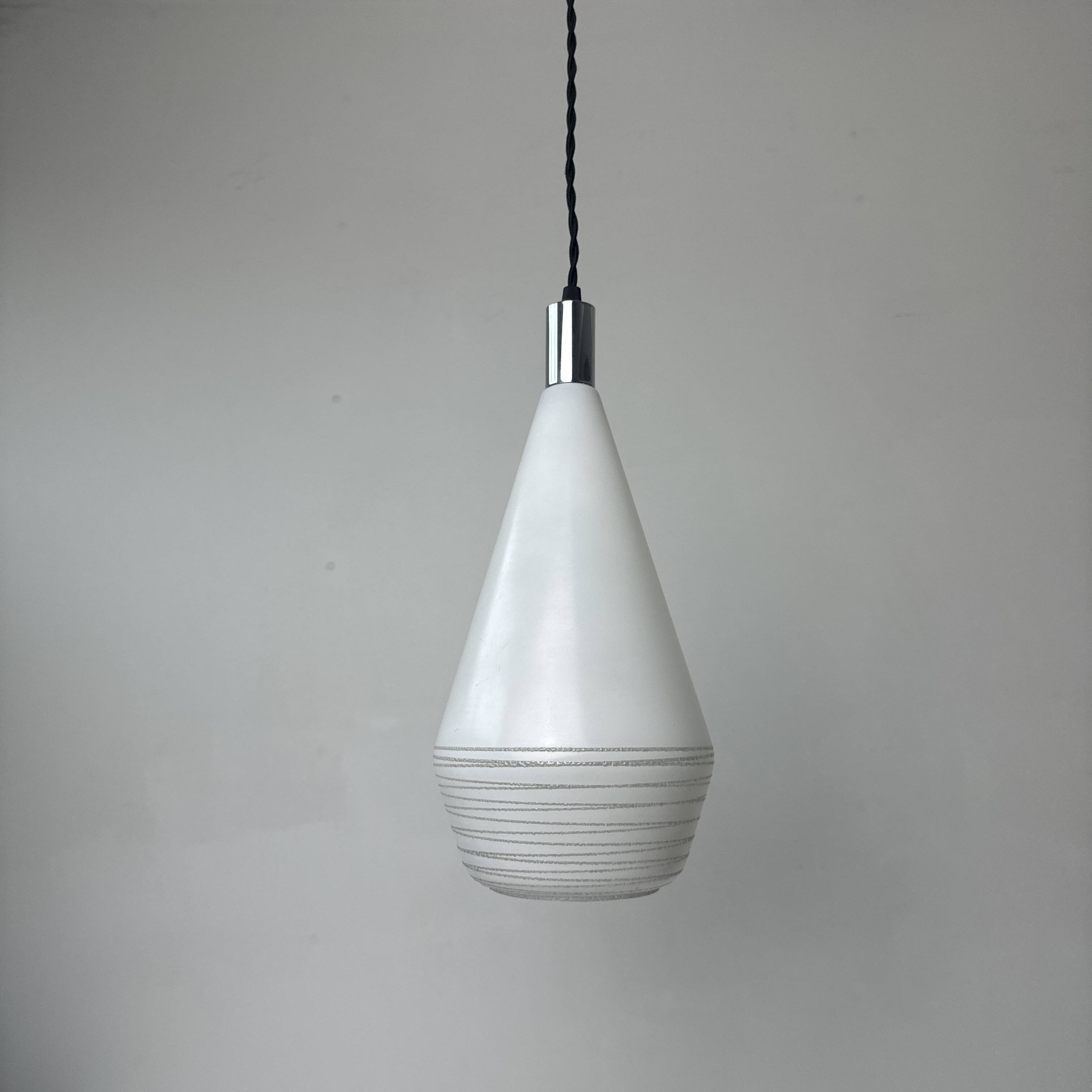 Vintage glass pendant light from the 1970s.