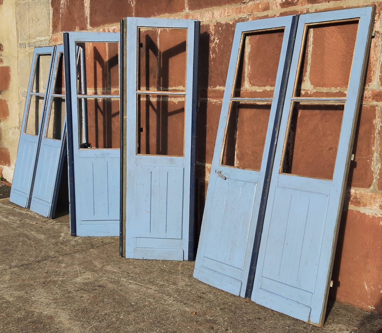 Double doors, two leaves, solid wood (Set of 4)