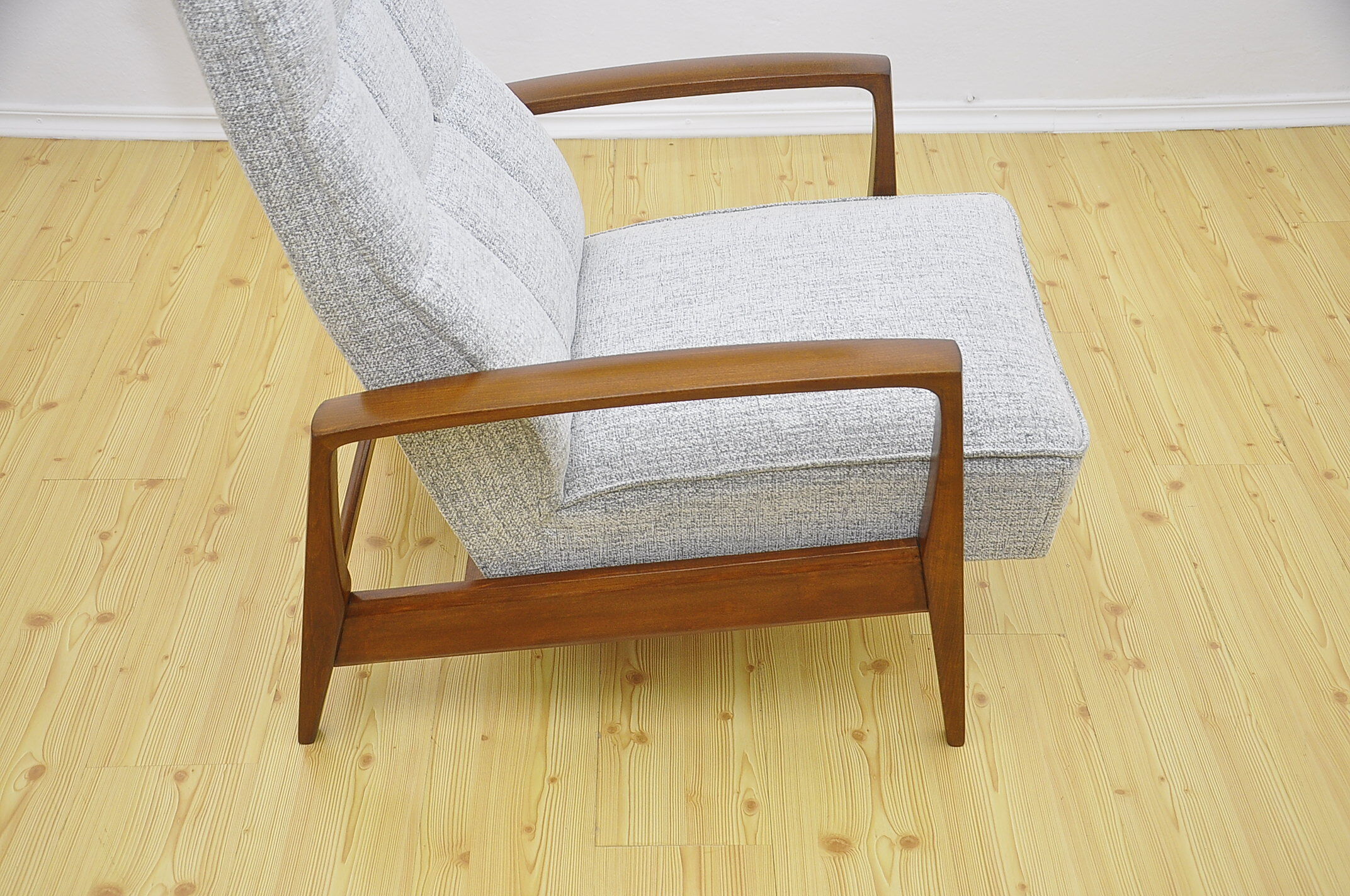 Mid-century armchair with folding footrest, 1960s