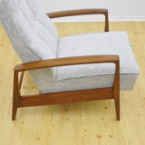 Mid-century armchair with folding footrest, 1960s