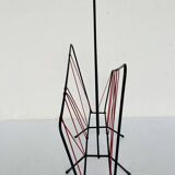 Vintage black metal magazine rack circa 19