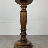 Turned wood pedestal column