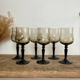 6 petits verres à pied fumés luminarc