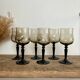 6 small luminarc smoked stemmed glasses