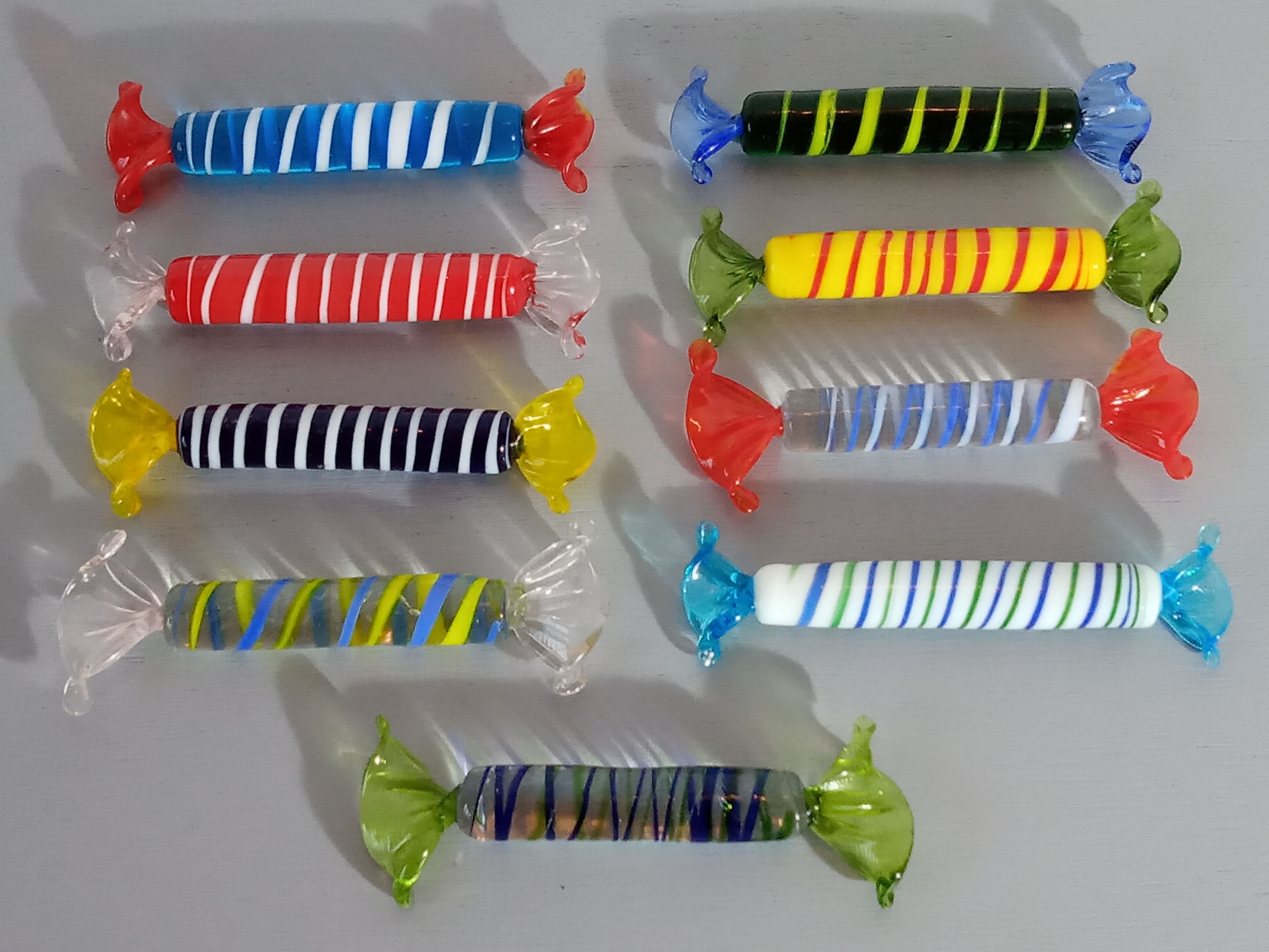 Set de 9 porte-couteaux en verre filé