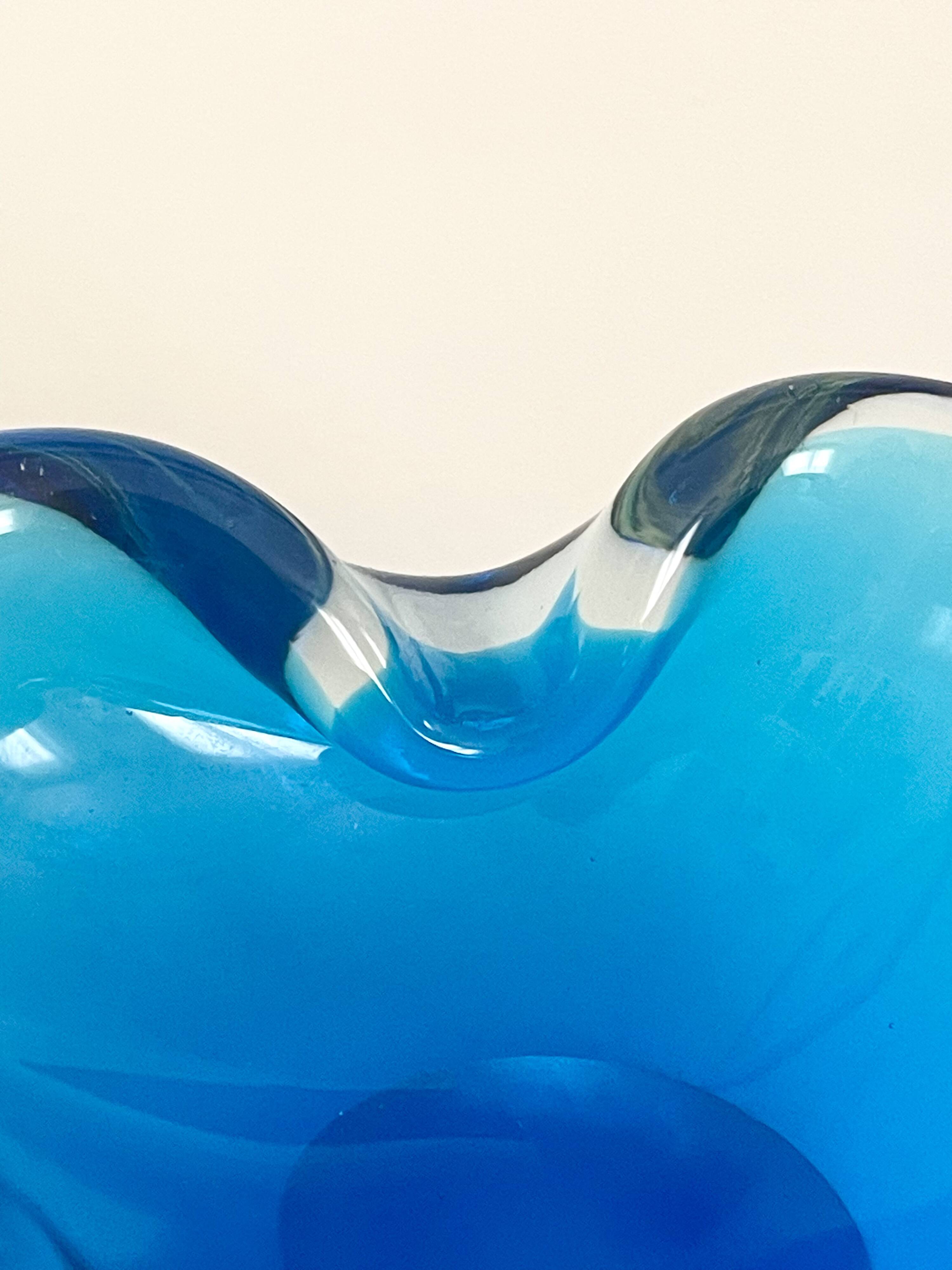 Murano Sommerso blue vide-poche 1970.