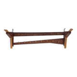 Vintage Wall Coat Rack in Two-tone Wood by Electrimeufa, 1960s – With Coat Hangers