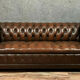 Chesterfield bench in Art Deco leather around 1920-1940