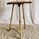 English side table in brass and solid wood - late 19th century
