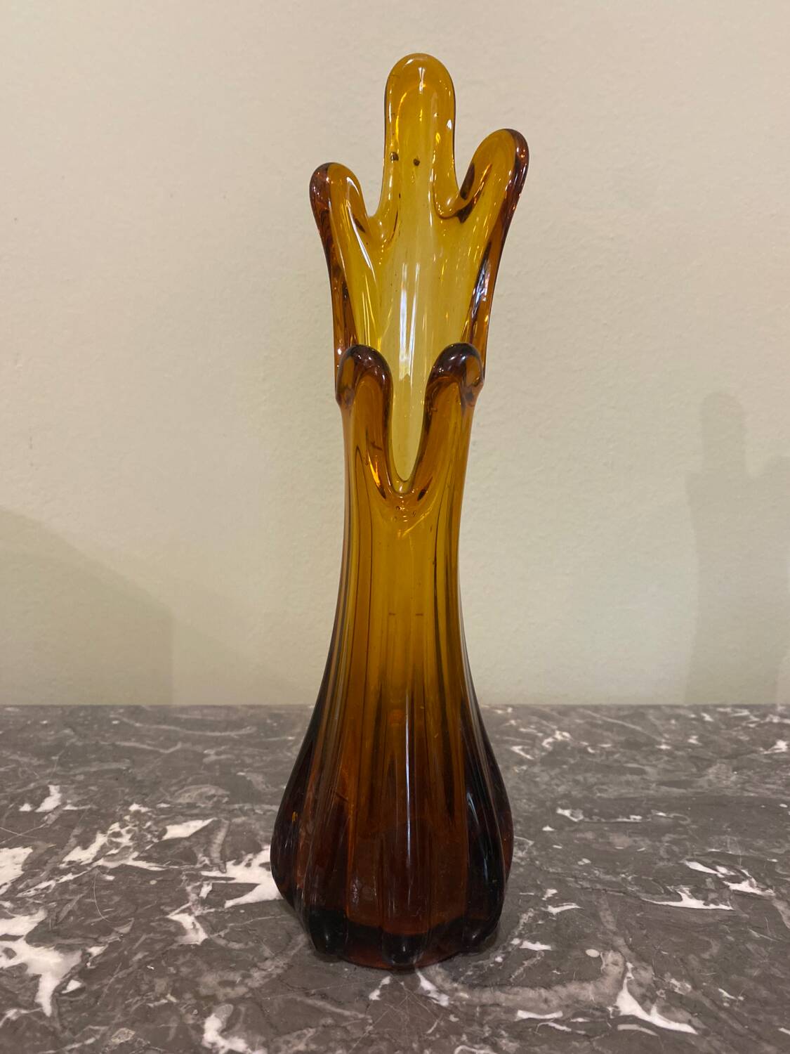 Amber glass vase