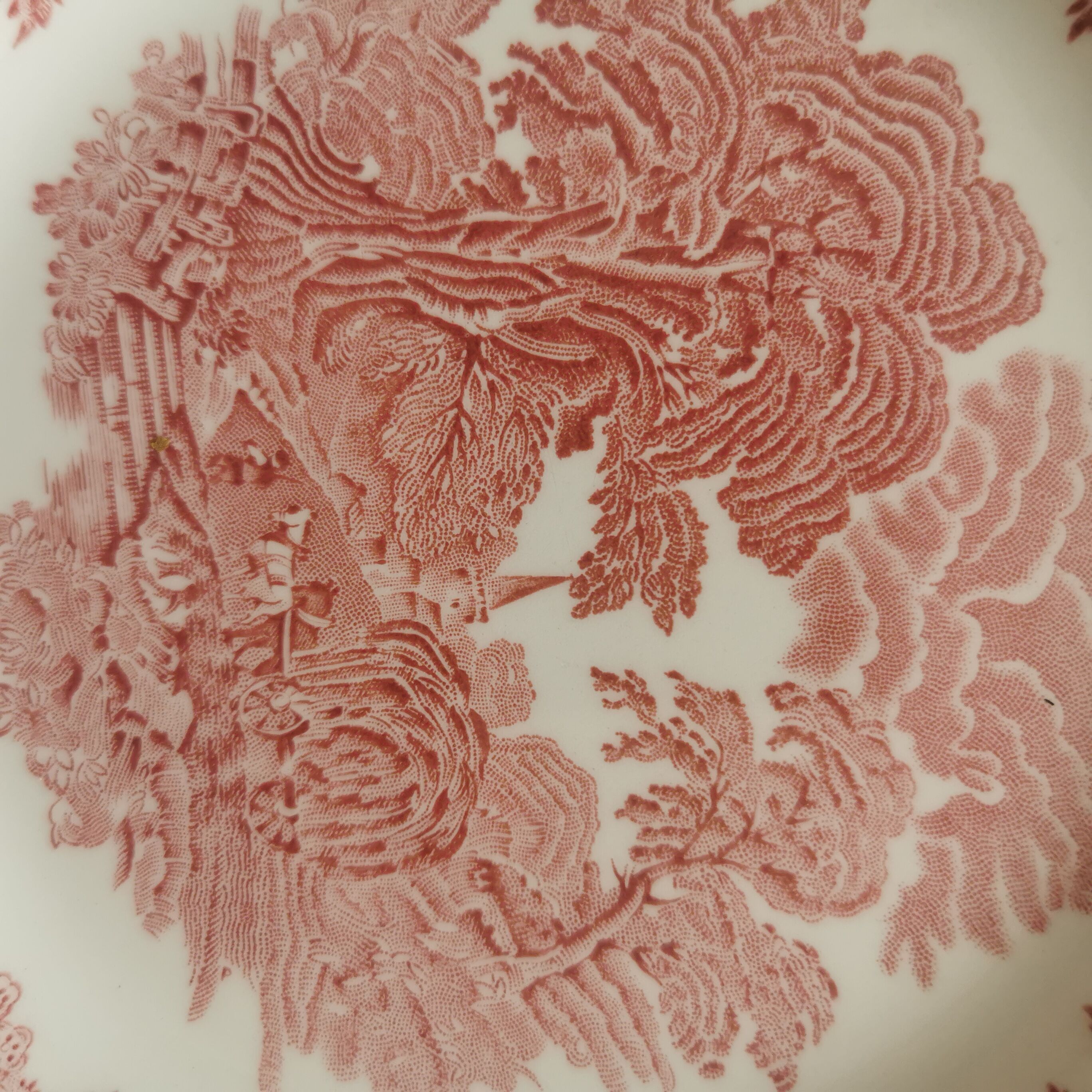 Vintage dessert plate Enoch Wedgwood (Tunstall). Pink Woodland model