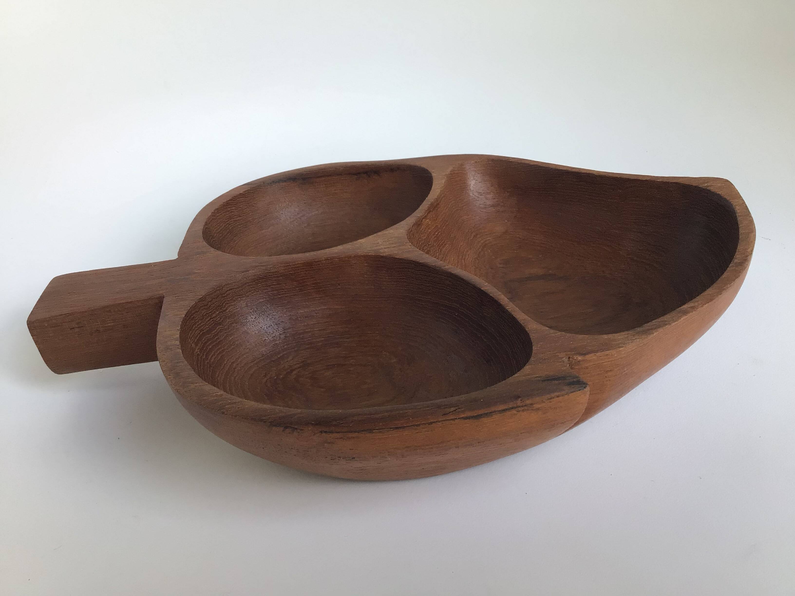 Teak wood carved coupe from the 70s.