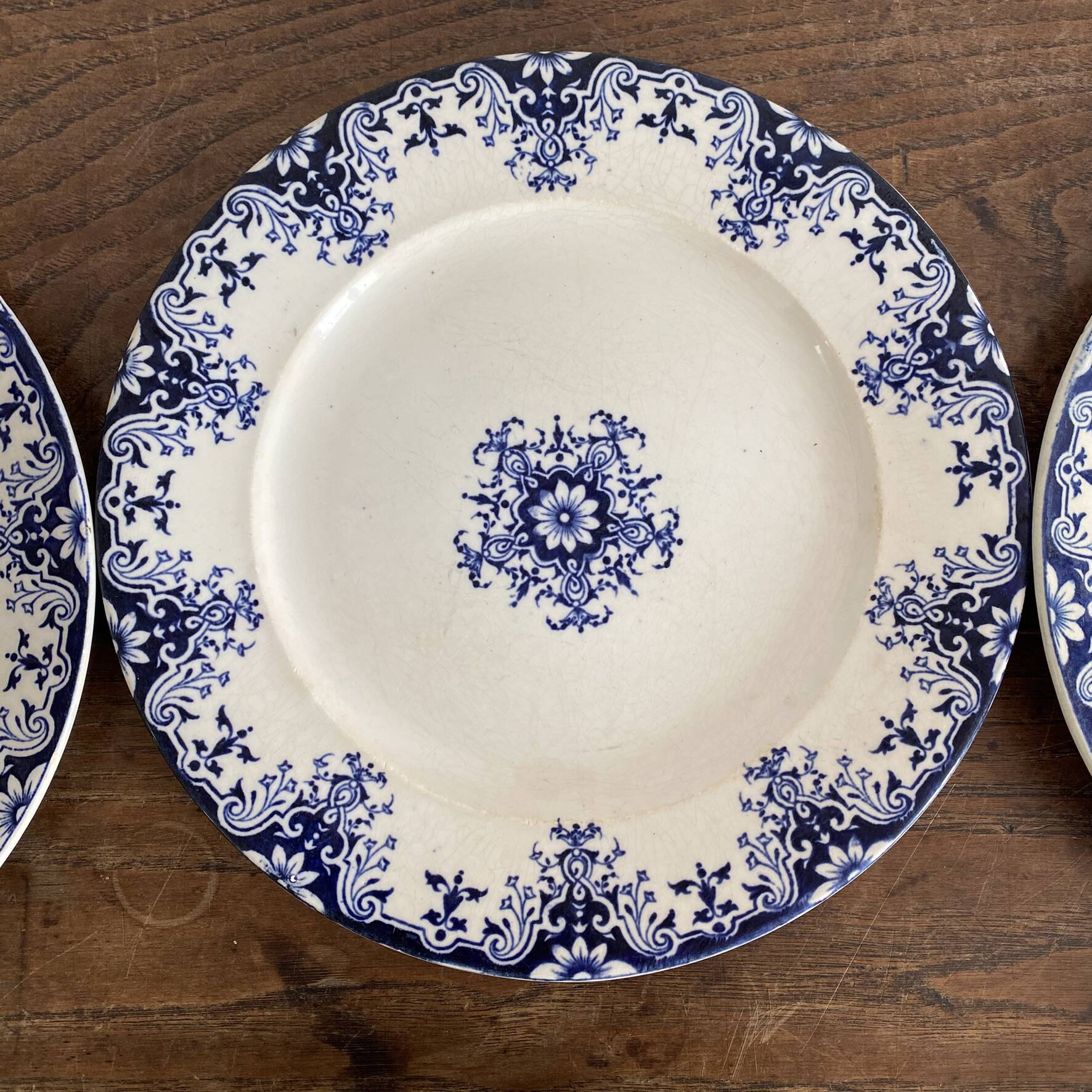 Flat ironstone plates "Rouen" Jules Vieillard Bordeaux