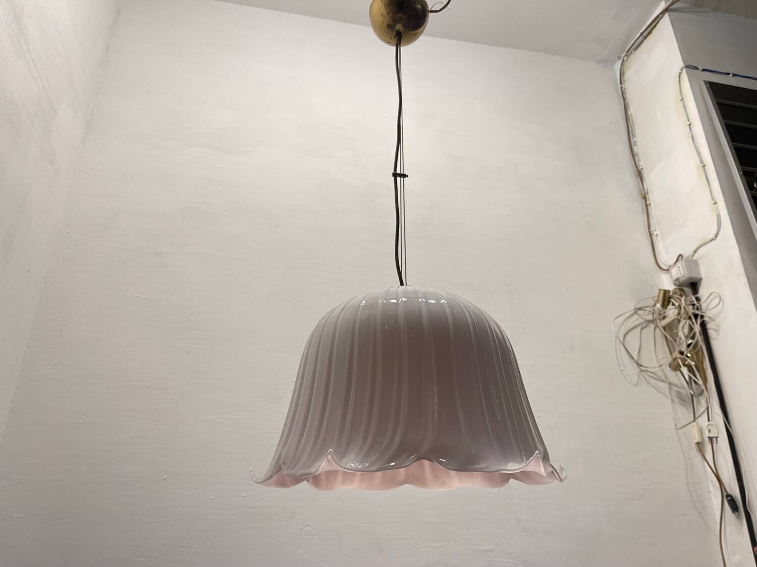 Large Pink Murano Glass Light Pendant 1970’s
