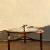 Teak coffee coffee table and 1960s Nathan Glass Edition