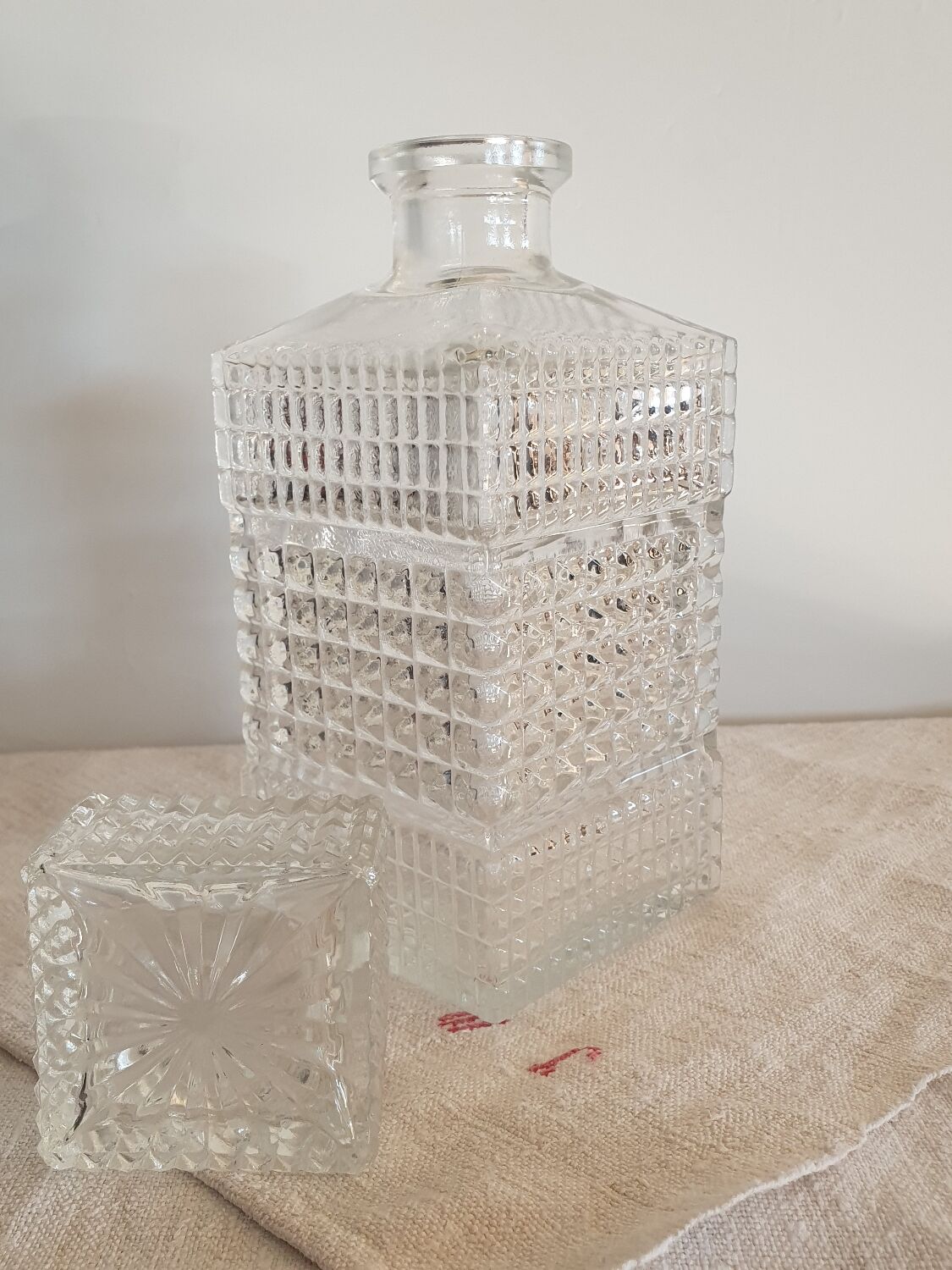 Carafe en verre français des années 1960-1970