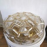 Vintage ceiling lamp in bubbled glass design Profassung 70s - 80s