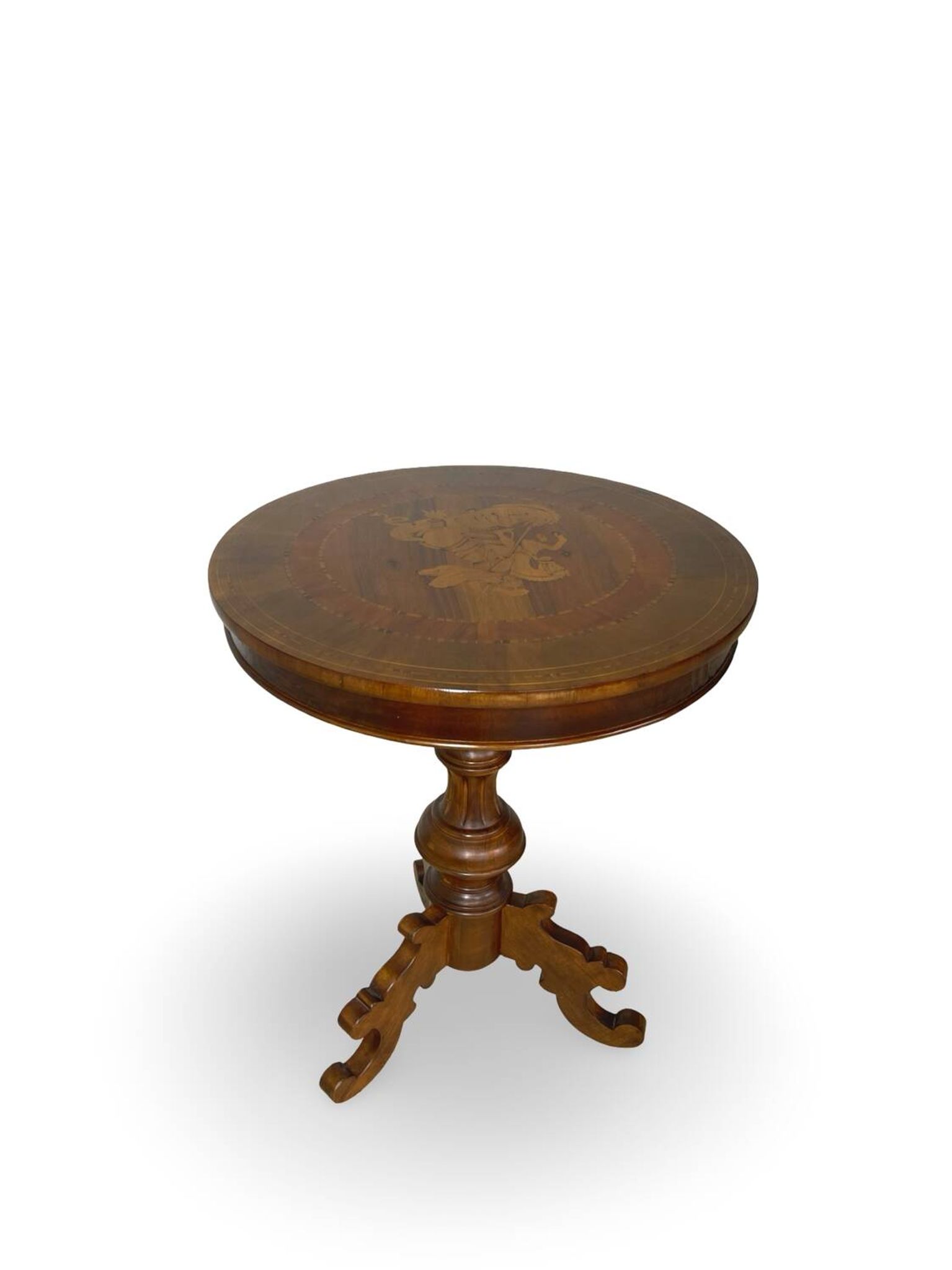 an antique Italian Sorrento occasional table top, from the 19th