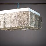 Large Vintage J.T. Kalmar Glass Flush Mount - 1960s Austrian Ceiling Light