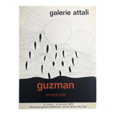 Original silkscreen poster by alberto guzman, galerie attali, 1975