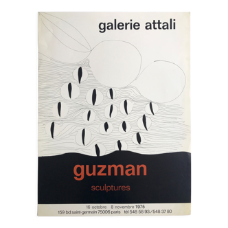 Original silkscreen poster by alberto guzman, galerie attali, 1975